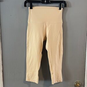 Lululemon Athletica Cream High-Waisted Align Cropped Leggings Size 4